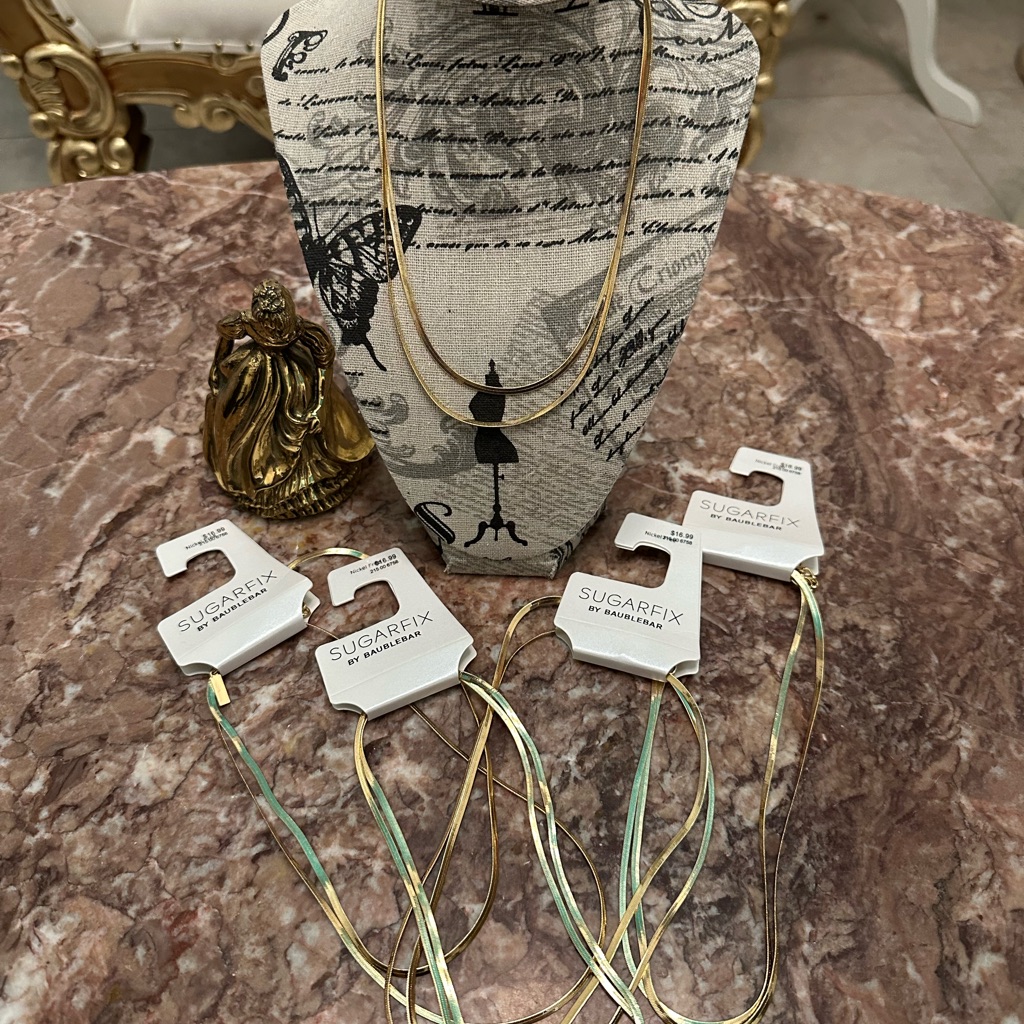 Nwt Sugarfix By Baublebar Gold Double Chain Necklace 12$